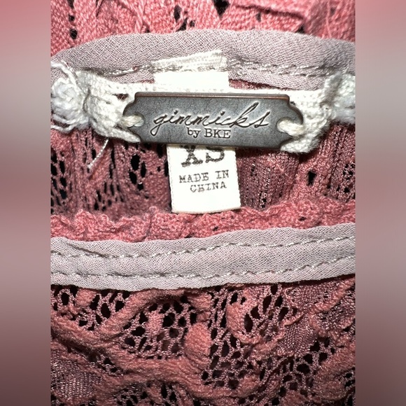 Gimmicks by BKE Rose Pink & Taupe Lace Spaghetti Straps Dress Tunic Women’s XS - Picture 5 of 12